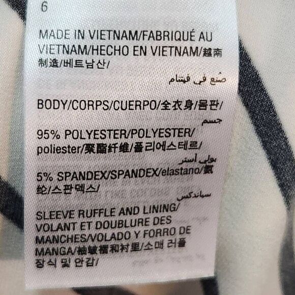 Alfani Womens Colorblocked Ruffle-Sleeve Flounce Dress size 6 black white - Picture 5 of 6